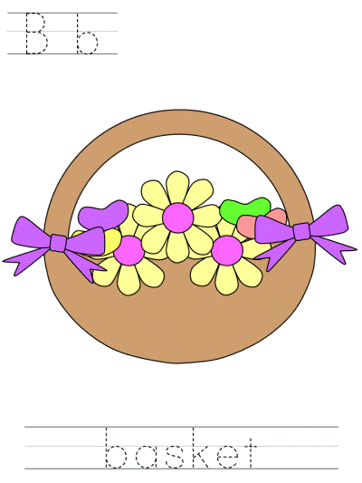 easter tracer page, Bb basket