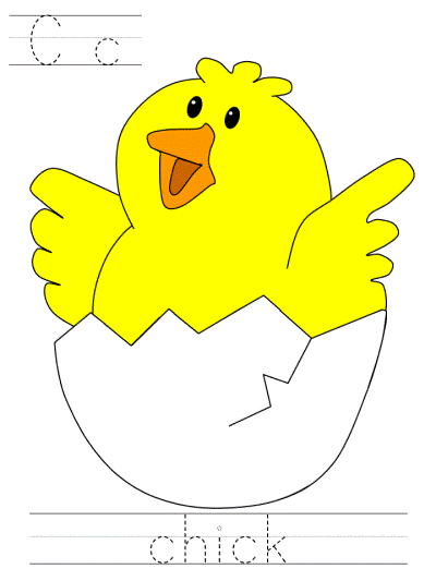 easter tracer page, Cc chick