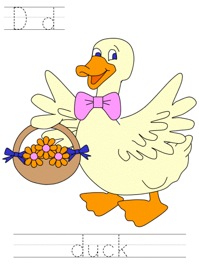easter tracer page, Dd duck