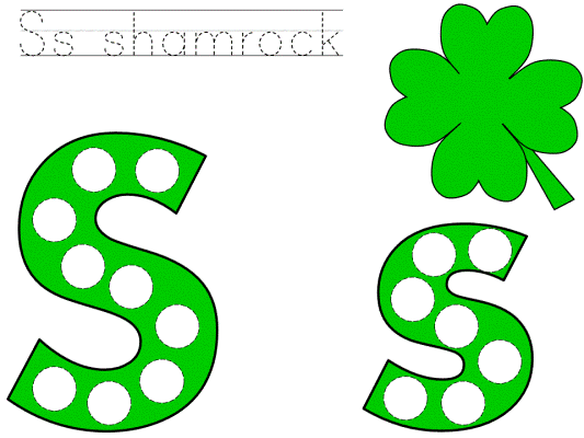 Ss shamrock bingo dauber art worksheet