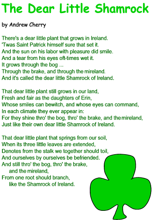 The Dear Little Shamrock poem