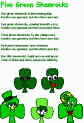 five green shamrocks felt board fun