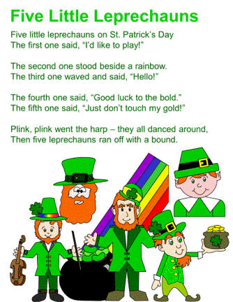 Five Little Leprechauns poem