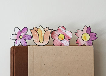 paper clip bookmark spring flowers craft