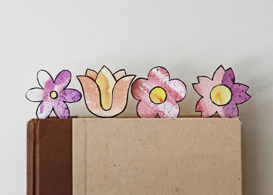 paper clip bookmark spring flowers craft
