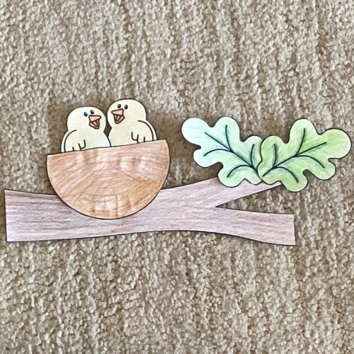 Spring Branch with Bird Nest Paper Craft