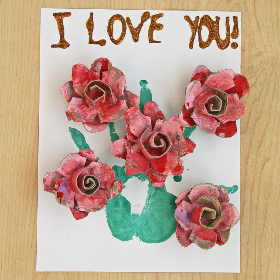 egg carton roses craft