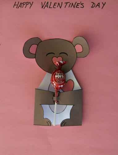 Candy Teddy Bear Paper Card