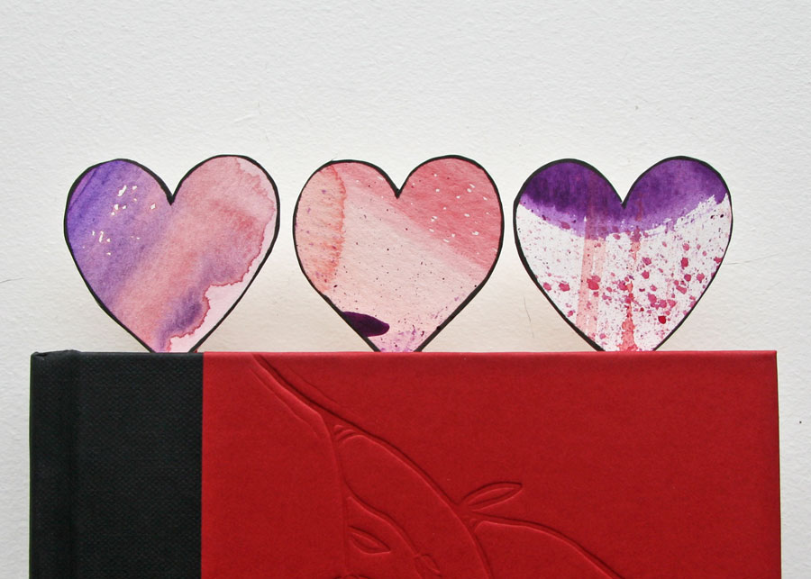 paper clip bookmark hearts craft