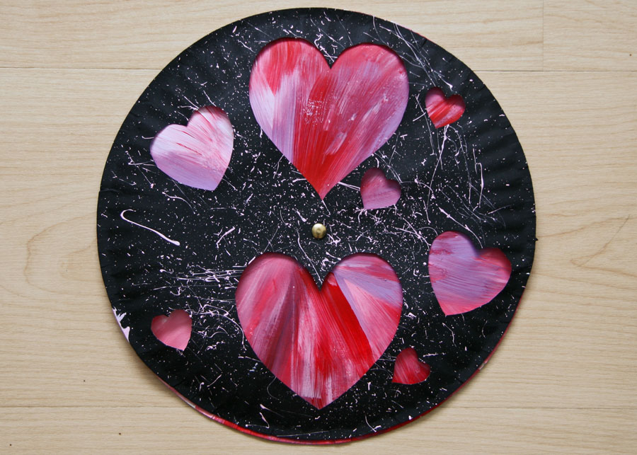 Colour Changing Hearts Paper Plate Craft