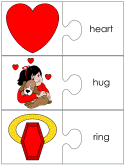st. valentine's day jigsaw word match