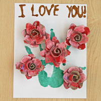 Egg Carton Rose Poster Craft