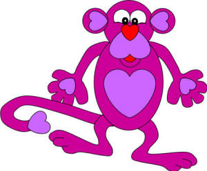 heart monkey paper craft