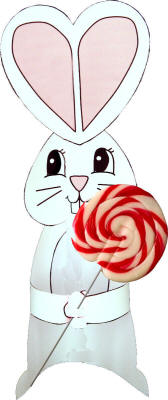 candy bunny with small lollipop