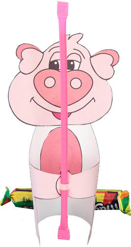 candy pig paper craft