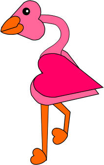 heart flamingo craft
