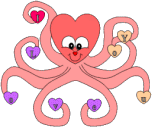 heart octopus paper craft