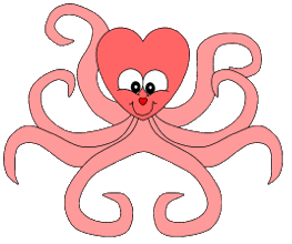 heart octopus paper craft