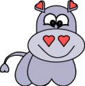heart hippo paper craft