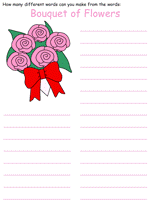 Valentine's Day Word Mining Worksheets