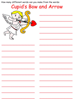 Valentine's Day Word Mining Worksheets