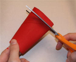 Cut the roll into five rings of equal width.