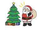 Santa Beside the Tree