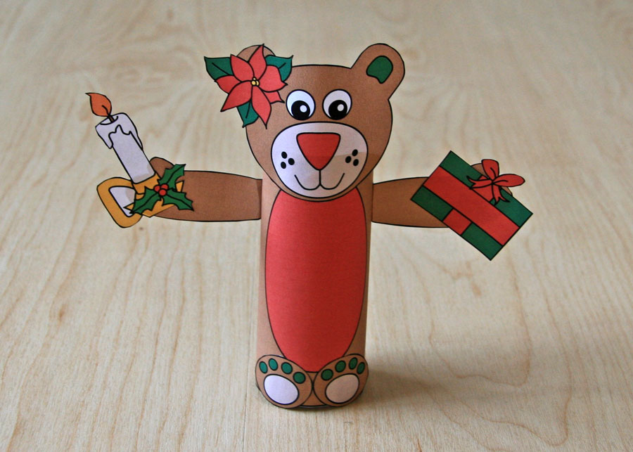 Christmas Bear TP Roll Craft
