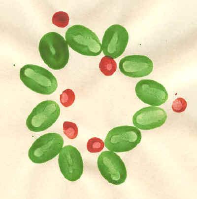 fingerprint holly wreath
