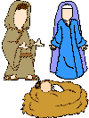 Draw the Face on the nativity scene