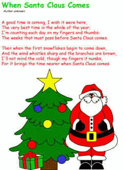 When Santa Claus Comes poem