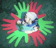 Christmas handprint wreath
