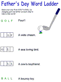 father's day word ladder