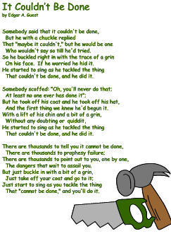 father's day poetry - It Couldn't Be Done by Edgar Guest
