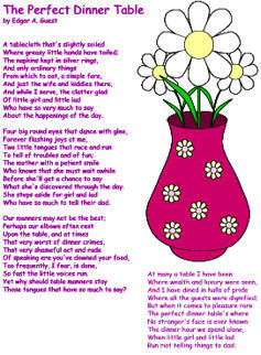 poem - The Perfect Dinner Table by Edgar Guest