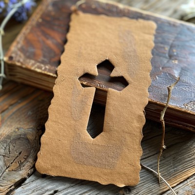 cardboard cross bookmark