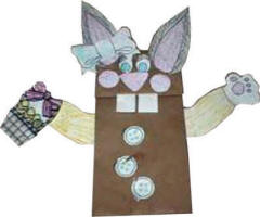 Rabbit paper bag puppet