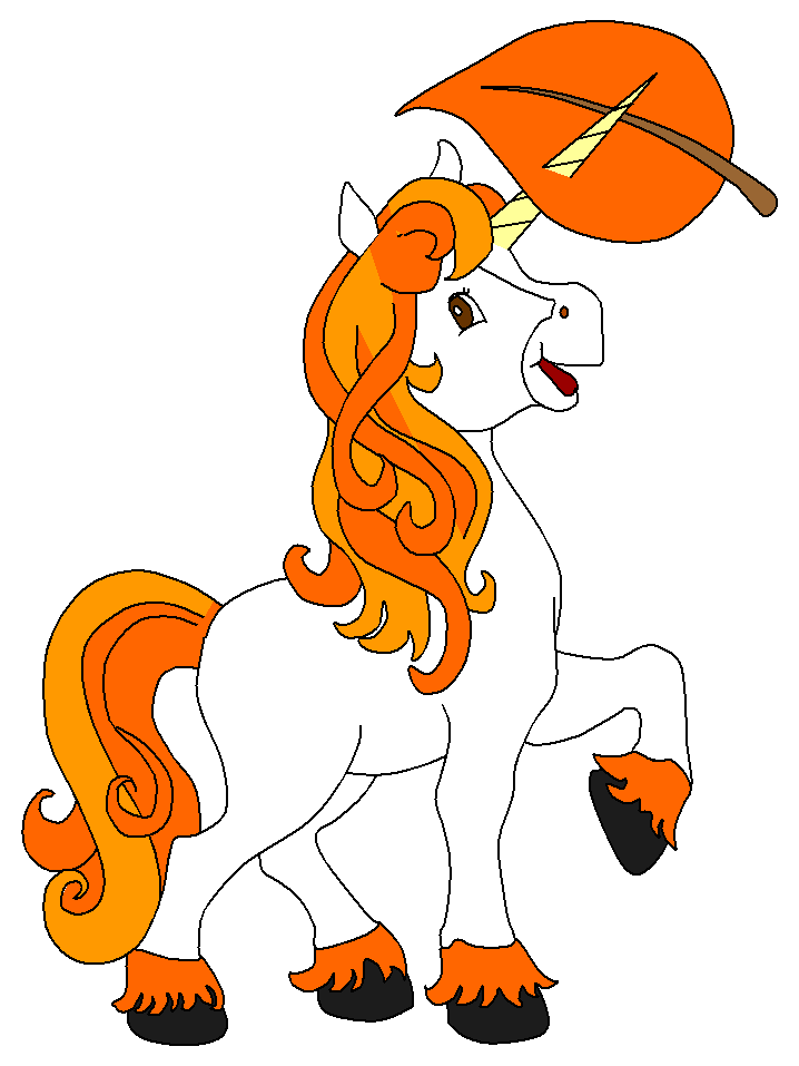 autumn coloring page of a unicorn