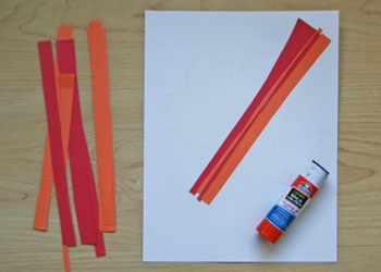 paper strip autumn leaves craft