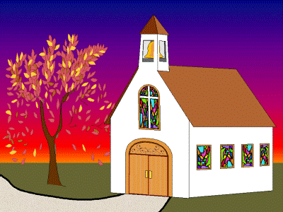 autumn church coloring page
