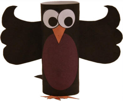 crow cardboard tube craft