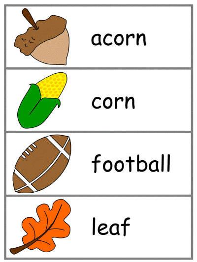 Autumn Word Wall Words