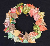 watercolor leaves wreath craft