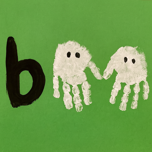 ghost handprint craft - spell boo