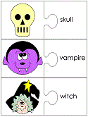 Halloween jigsaw word match