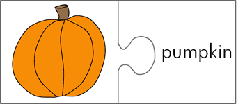 Pumpkin jigsaw word match