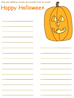 halloween word mine
