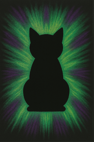 Chalk pastel art - halloween cat