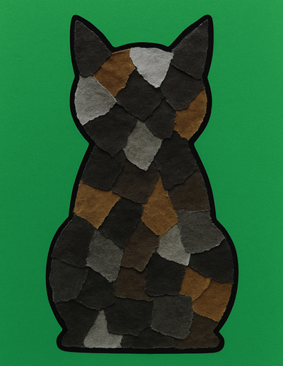 Collage art - halloween cat