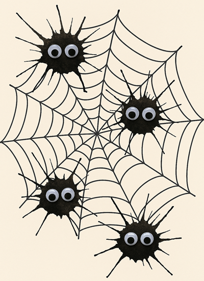 finished spider straw blowing craft